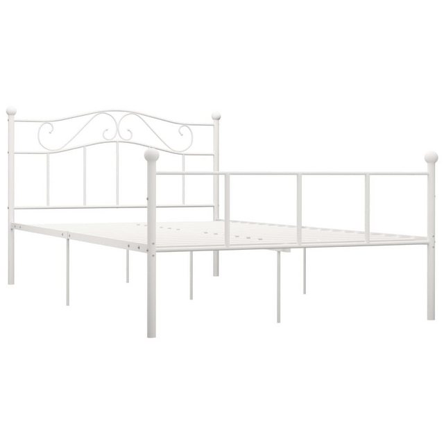 vidaXL Bettgestell Bettgestell Weiß Metall 160200 cm Bett Bettrahmen Bettge günstig online kaufen