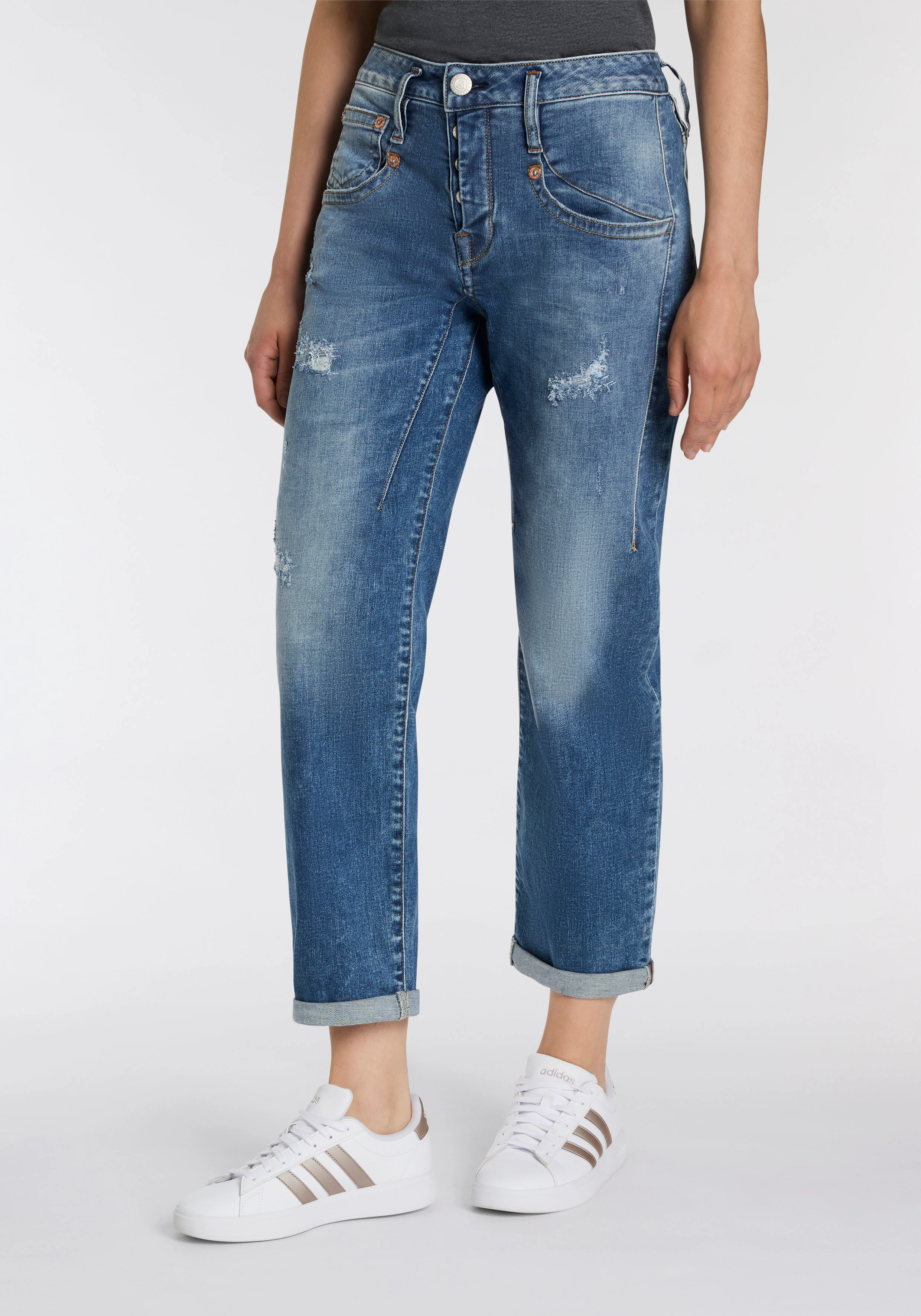 Herrlicher Boyfriend-Jeans "Shyra Tap Organic Denim", mit halbverdeckter Kn günstig online kaufen