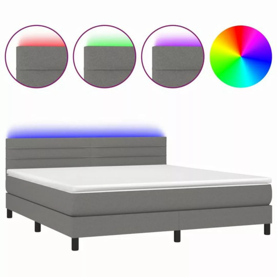 vidaXL Boxspringbett Bett Boxspringbett komplett mit Matratze & LED Stoff ( günstig online kaufen