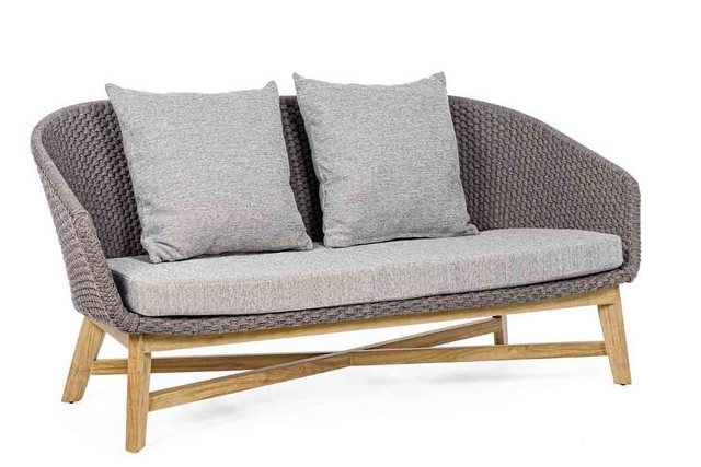 Bizzotto Gartensofa 2 Sitzer Sofa Coachella mit Kissen,Grau günstig online kaufen