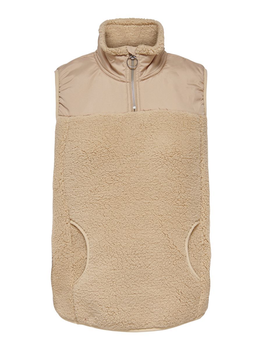 ONLY Teddy Weste Damen Beige günstig online kaufen