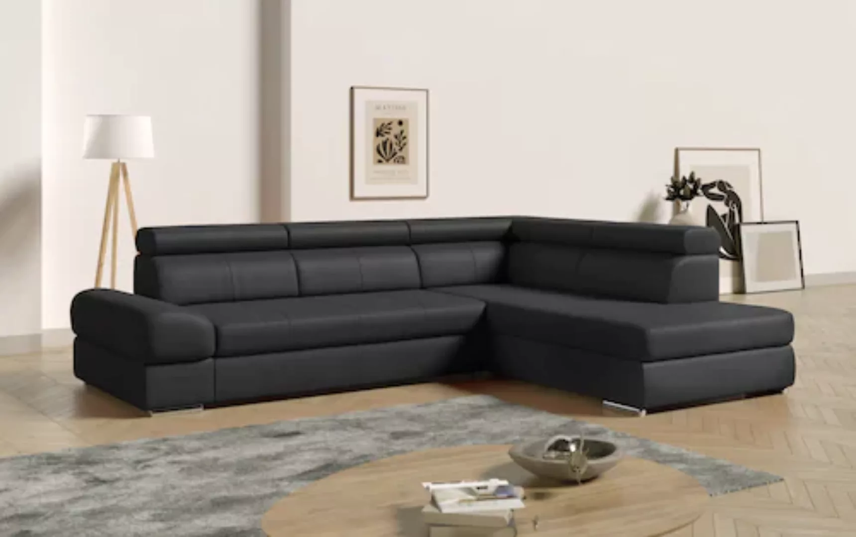 sit&more Ecksofa Broadway L-Form, mit verstellbaren Kopfteilen, wahlweise m günstig online kaufen