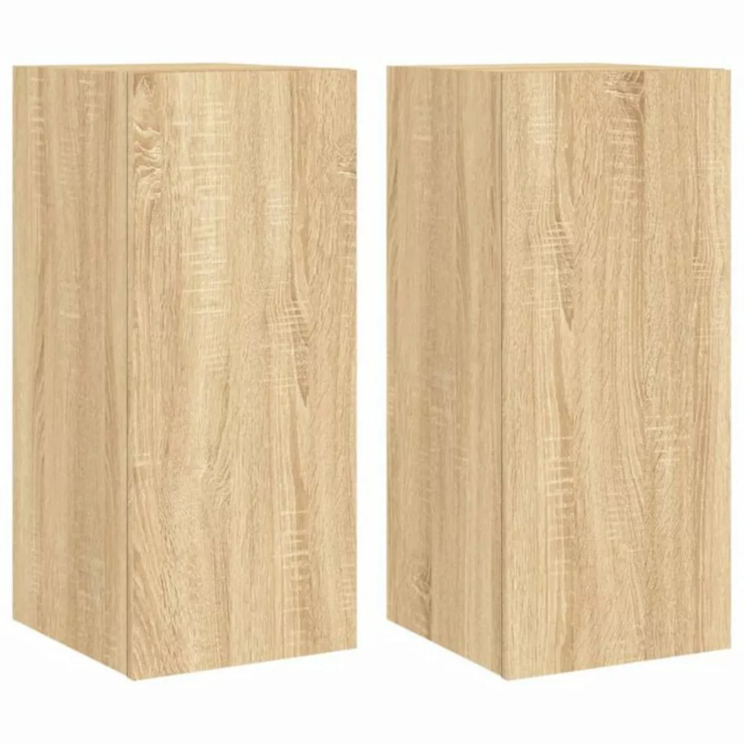 vidaXL Hängeschrank 2tlg Hängeschrank Wandschrank mit LED Leuchten Sonoma E günstig online kaufen