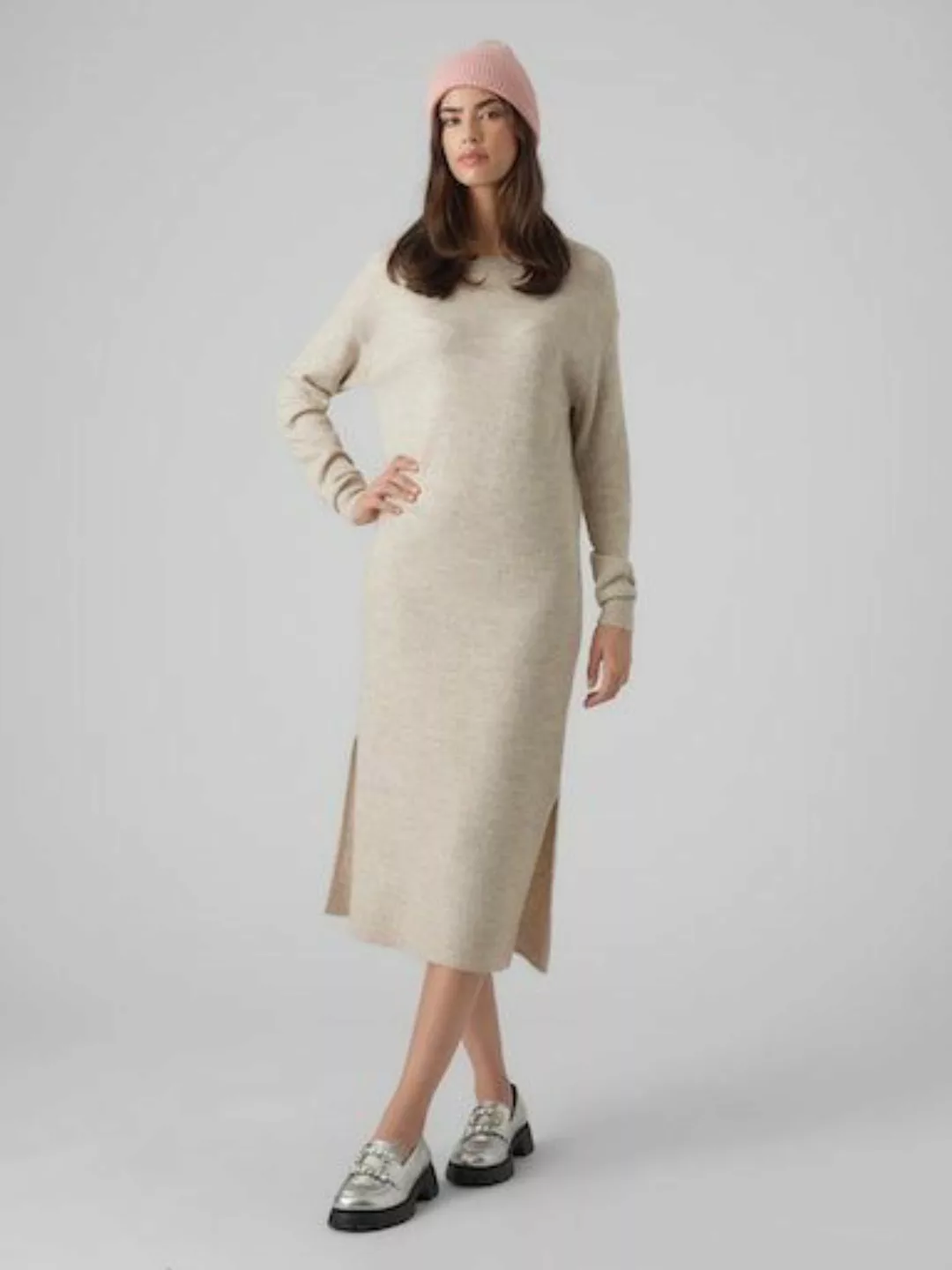 Vero Moda Strickkleid VMLEFILE LS BOATNECK CALF DRESS NOOS günstig online kaufen