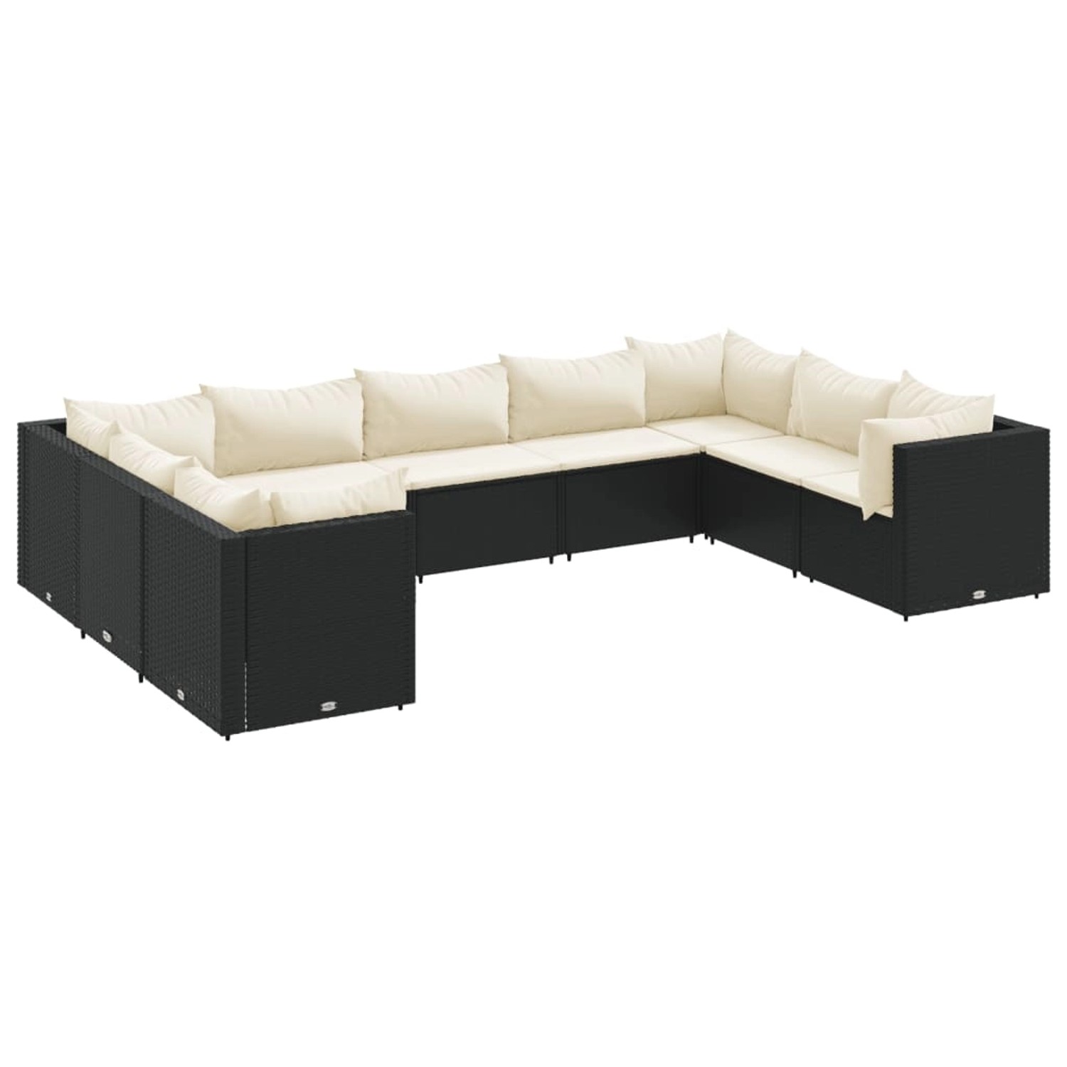 vidaXL 9-tlg Garten-Lounge-Set mit Kissen Schwarz Poly Rattan Modell 36 günstig online kaufen