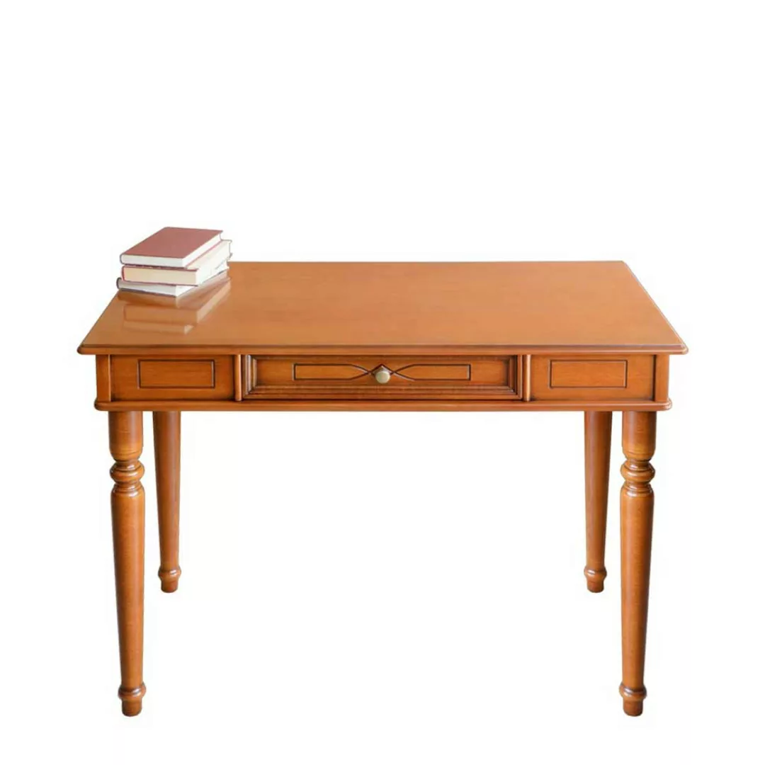 Klassischer Schreibtisch in Nussbaumfarben einer Schublade günstig online kaufen