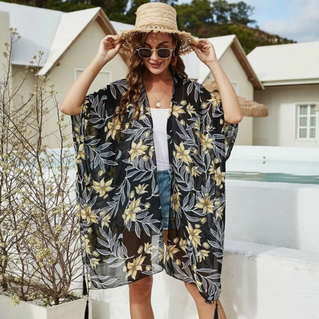 AUKUU Strandkleid Frühlings- und Sommerstrand Sonnenschutzkleidung bedruckt günstig online kaufen