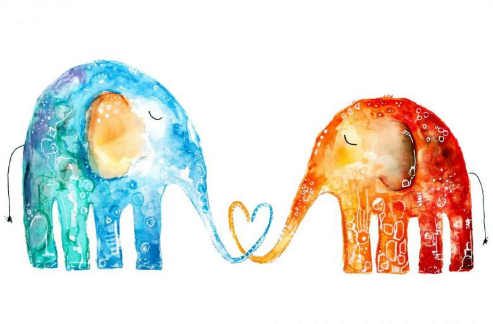 Wall-Art Wandtattoo "Lebensfreude Elefantenliebe", (1 St.), selbstklebend, günstig online kaufen