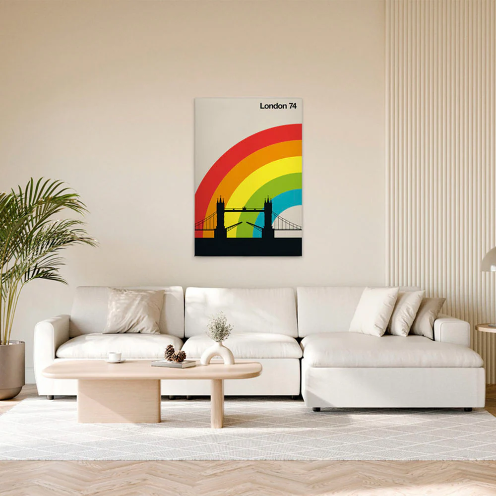 A.S. Création Leinwandbild "London74 - Wandbild Bunt Creme Schwarz Keilrahm günstig online kaufen