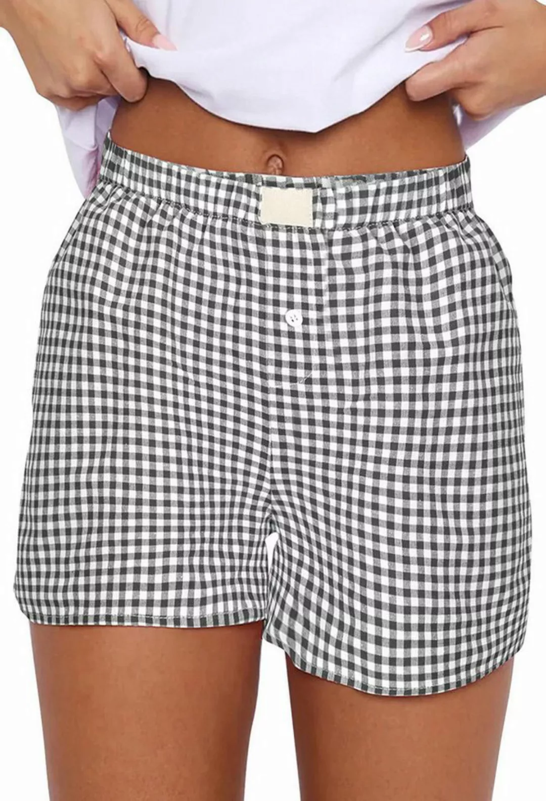 CHENIN Relaxshorts Lässige und bequeme karierte shorts mit hohem bund und w günstig online kaufen