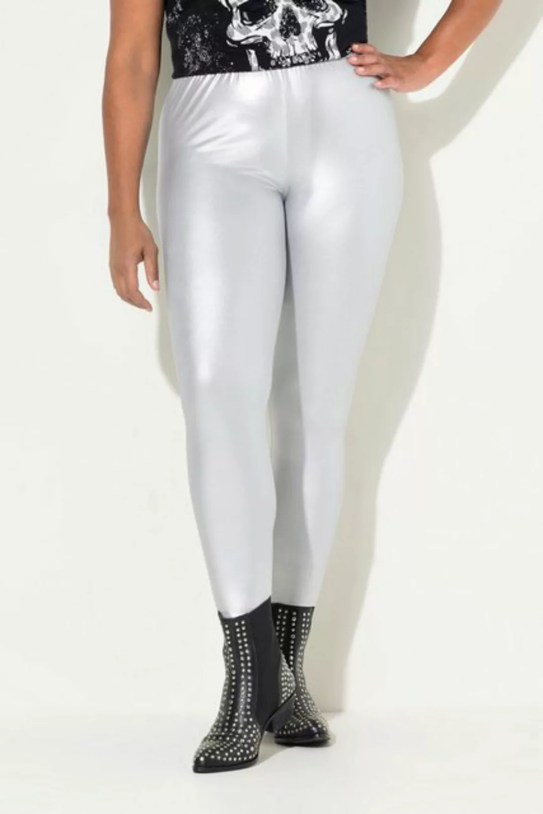 Angel of Style Lederimitathose Leggings Skinny Fit silber Metallic günstig online kaufen