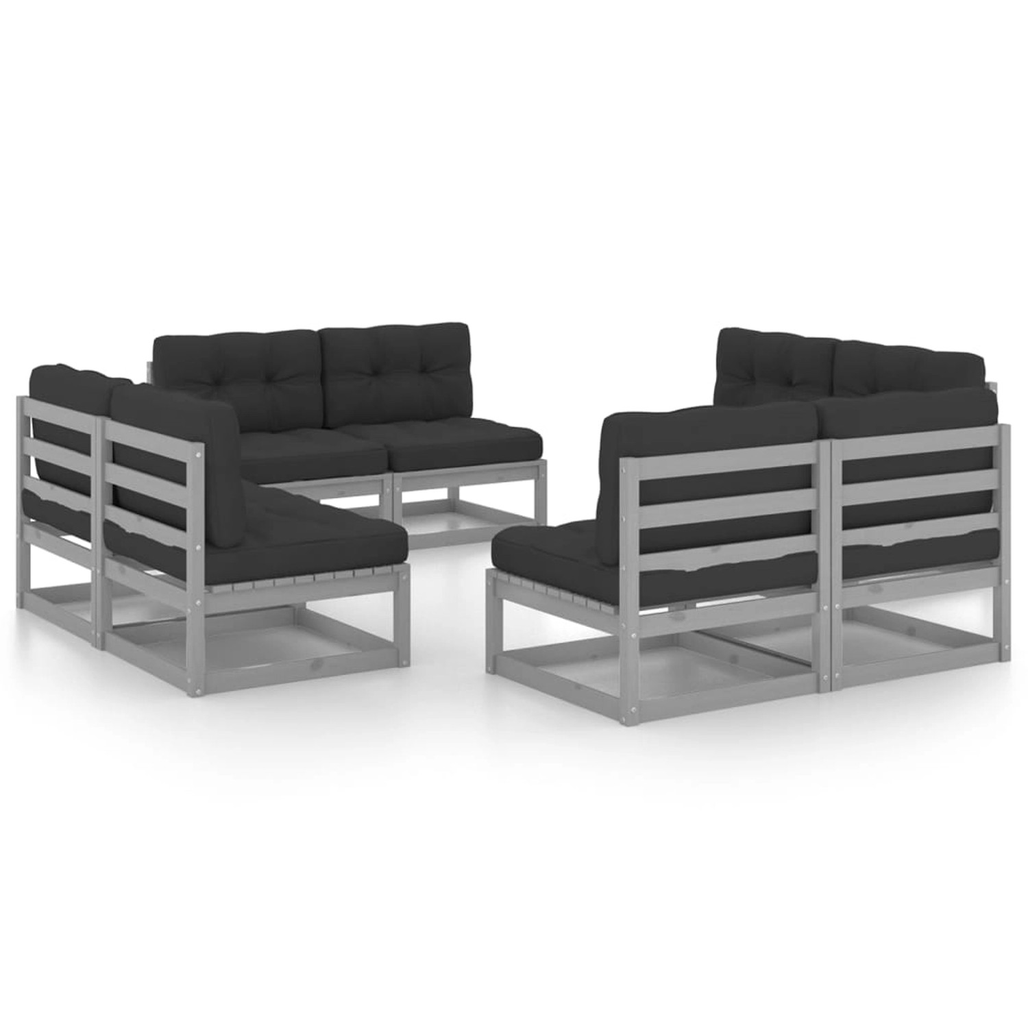 8-tlg. Garten-lounge-set Mit Kissen Kiefer Massivholz günstig online kaufen