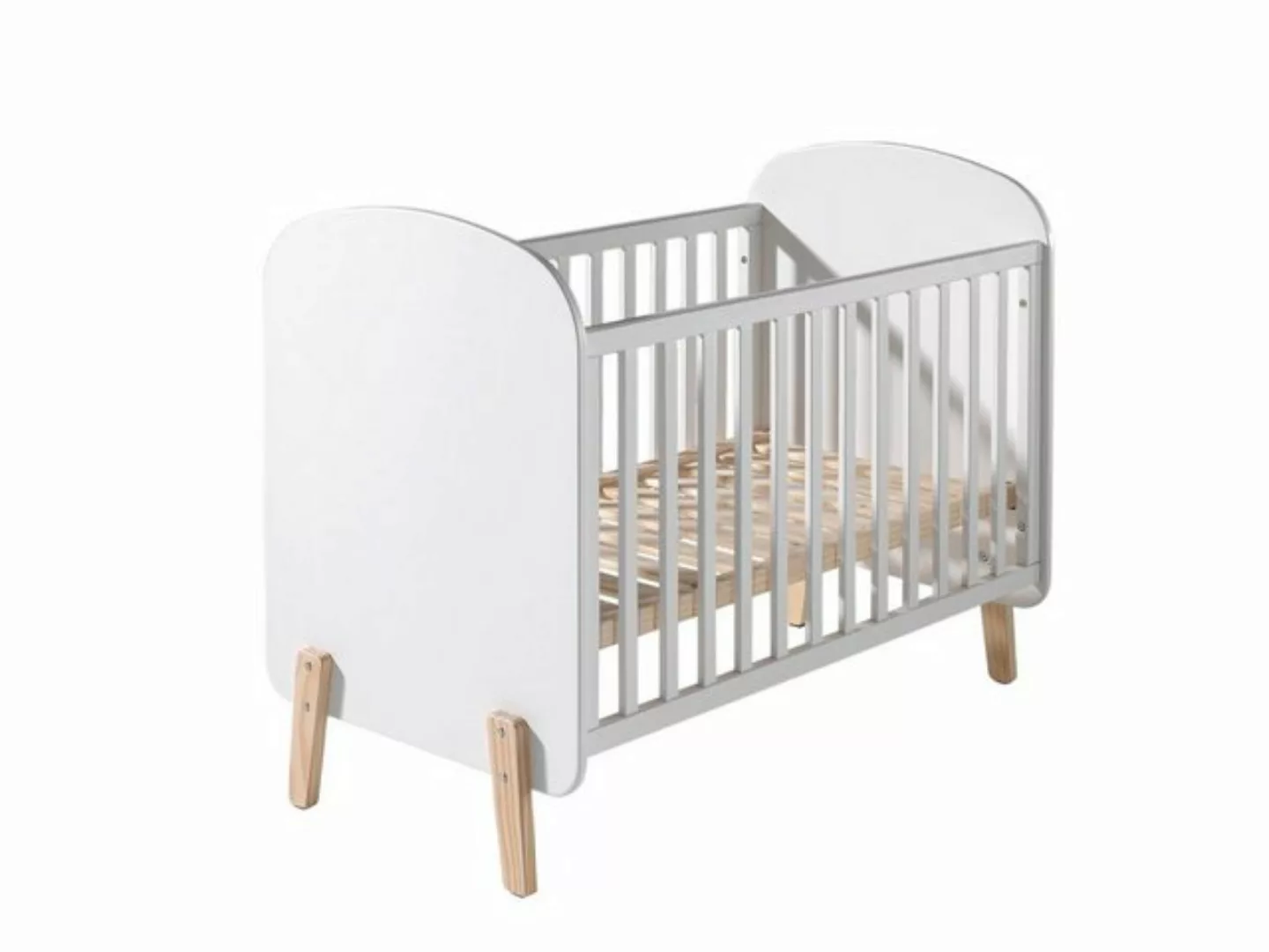 möbelando Babybett KIDDY, aus Massiv Kiefer und MDF in Weiß. Abmessungen (B günstig online kaufen