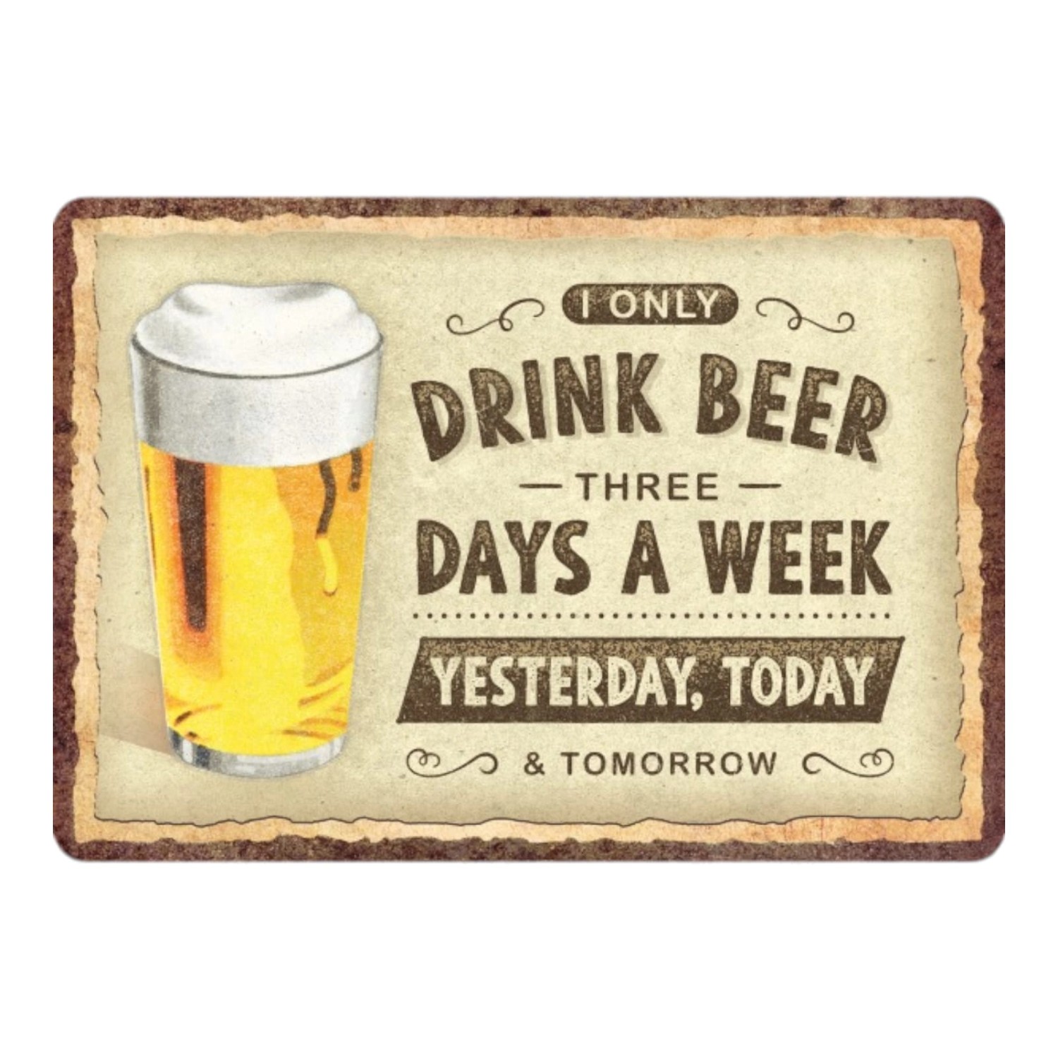 Nostalgic-Art Blechpostkarte - Drink Beer Three Days günstig online kaufen