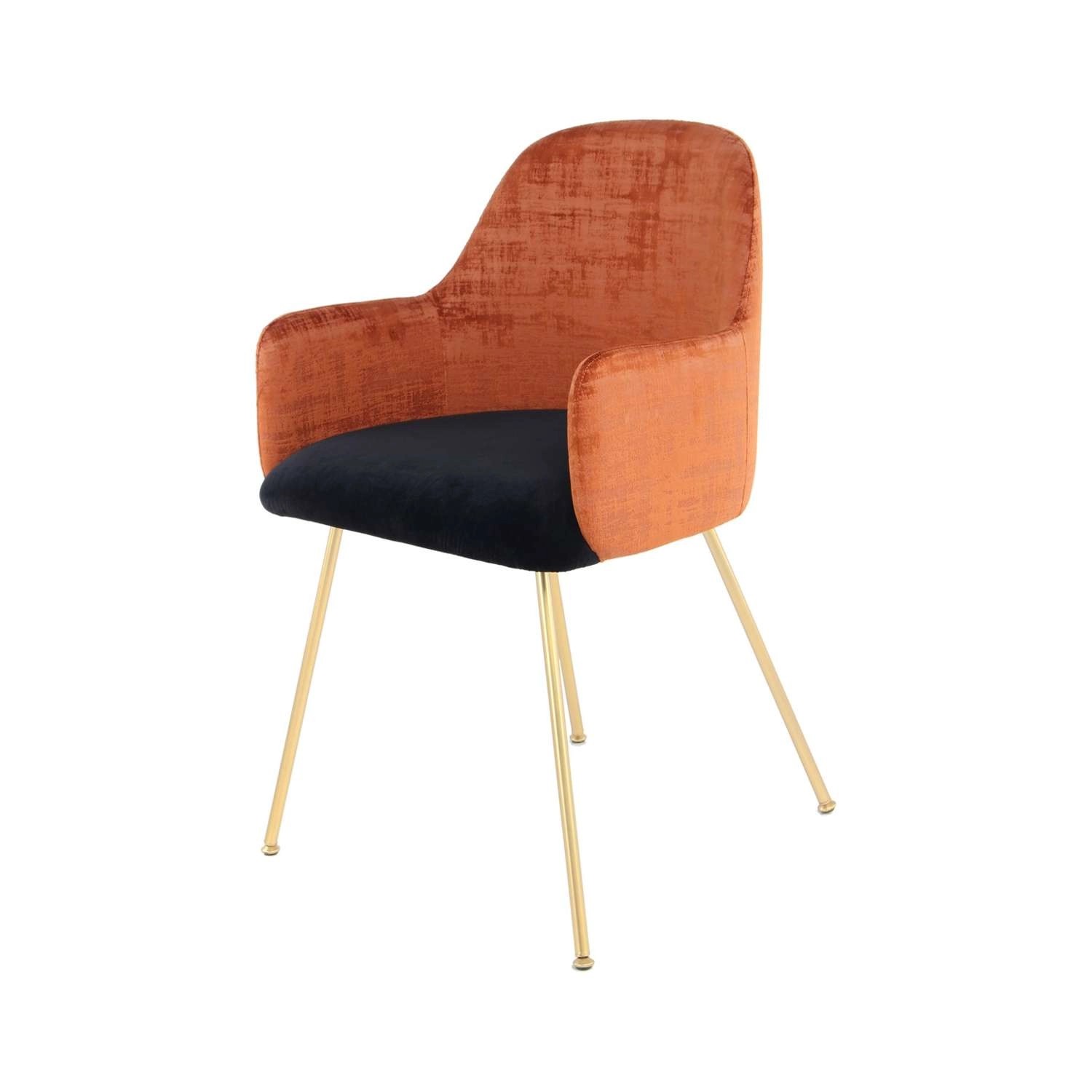 MeGusta Moderner Stuhl Orange Polsterstuhl Esszimmerstuhl mit Armlehne Mia günstig online kaufen