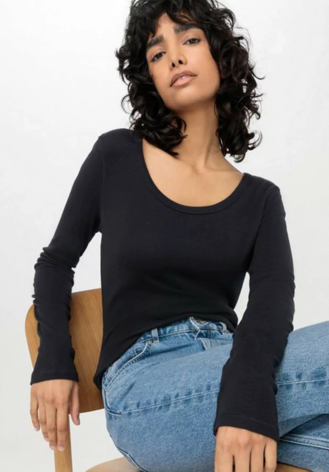 Hessnatur T-Shirt Softrib Slim aus Bio-Baumwolle mit TENCEL™ Modal (1-tlg) günstig online kaufen