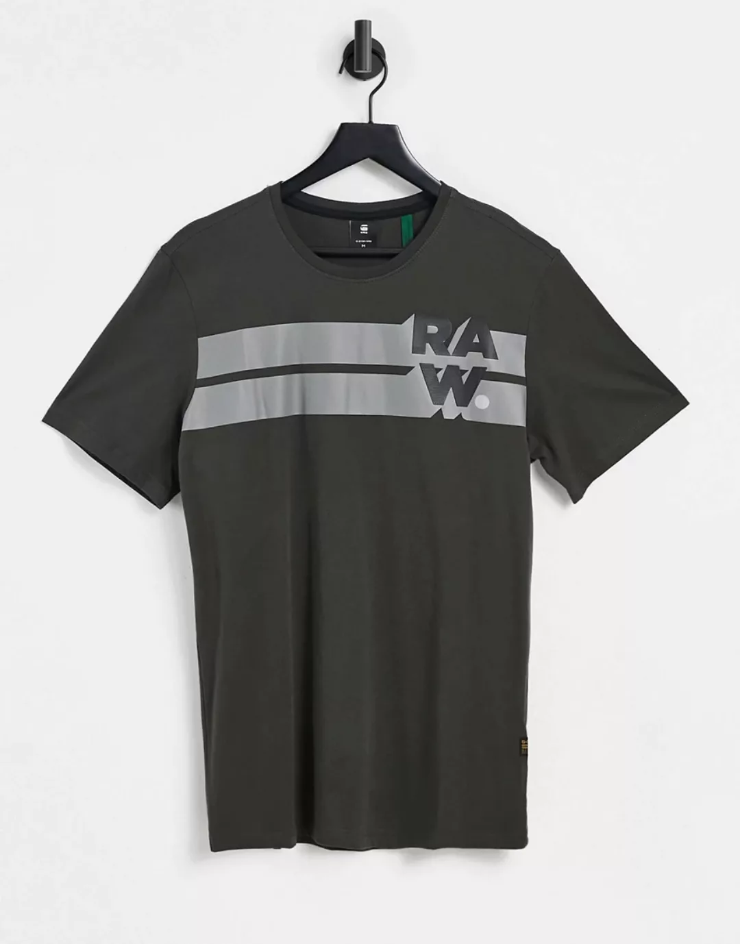 G-Star – Raw – Graues T-Shirt mit Bahnendesign günstig online kaufen
