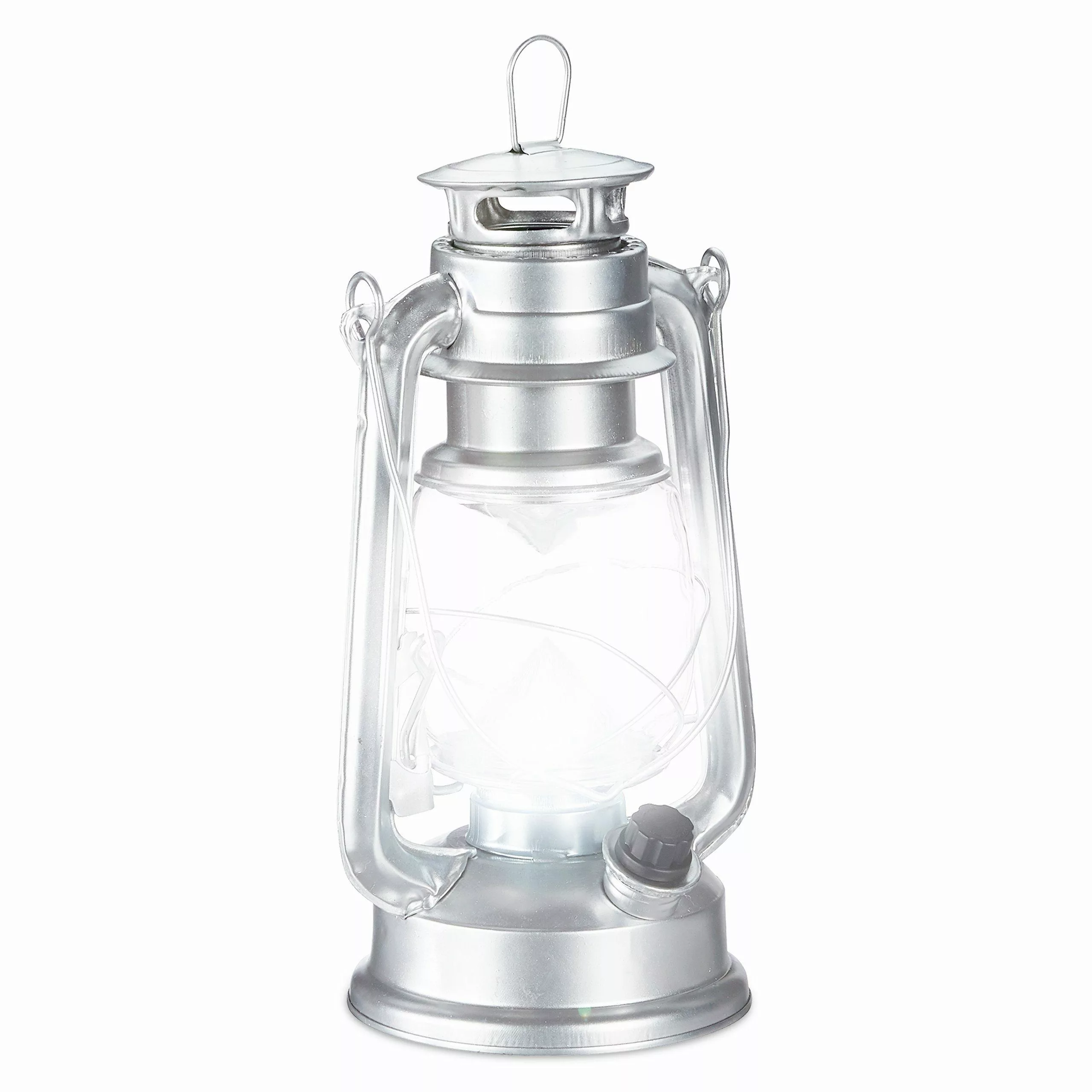 relaxdays LED Laterne Sturmlaterne LED, Silber günstig online kaufen