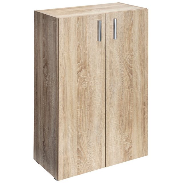 Casaria Bücherregal Vela, mit Türen Eiche Holz 3 Fächer 115,5x60x30cm Büche günstig online kaufen