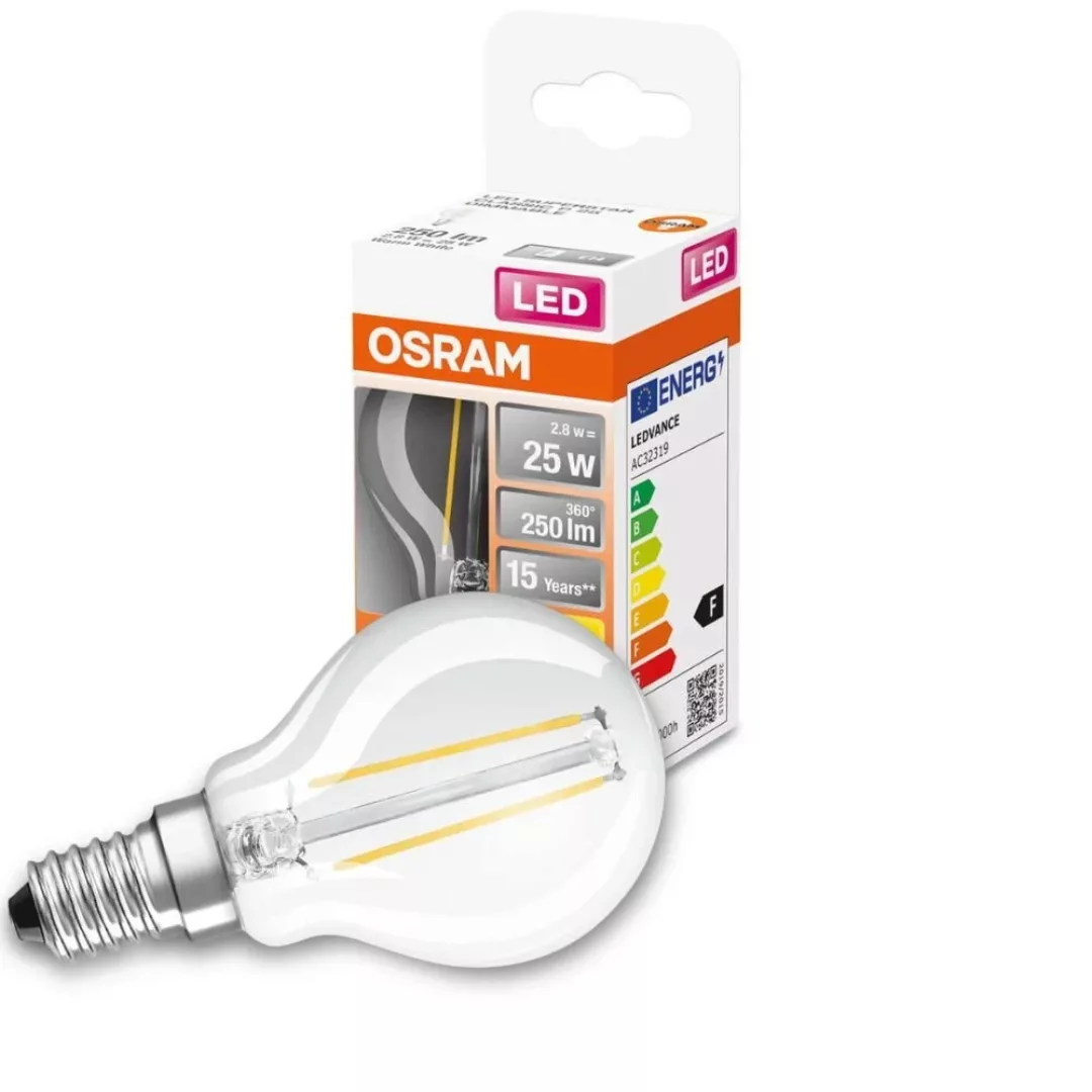 Osram LED Lampe ersetzt 25W E14 Tropfen - P45 in Transparent 2,8W 250lm 270 günstig online kaufen