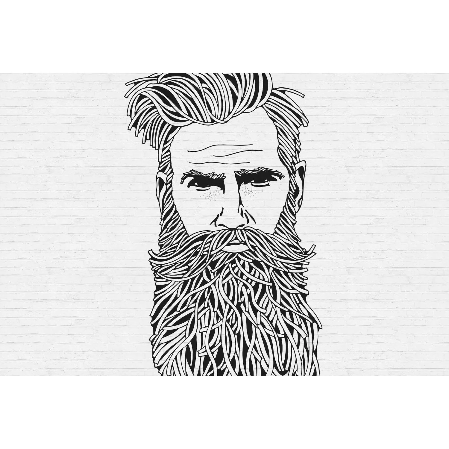 Fototapete Mann mit Bart Vintage Schwarz Weiß 4,00 m x 2,70 m FSC® günstig online kaufen