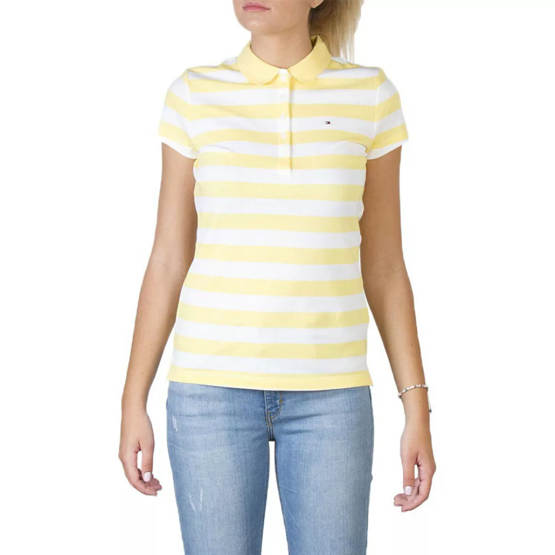 Tommy Hilfiger Kurzarm Polo Shirt L Sunshine / Classic White günstig online kaufen
