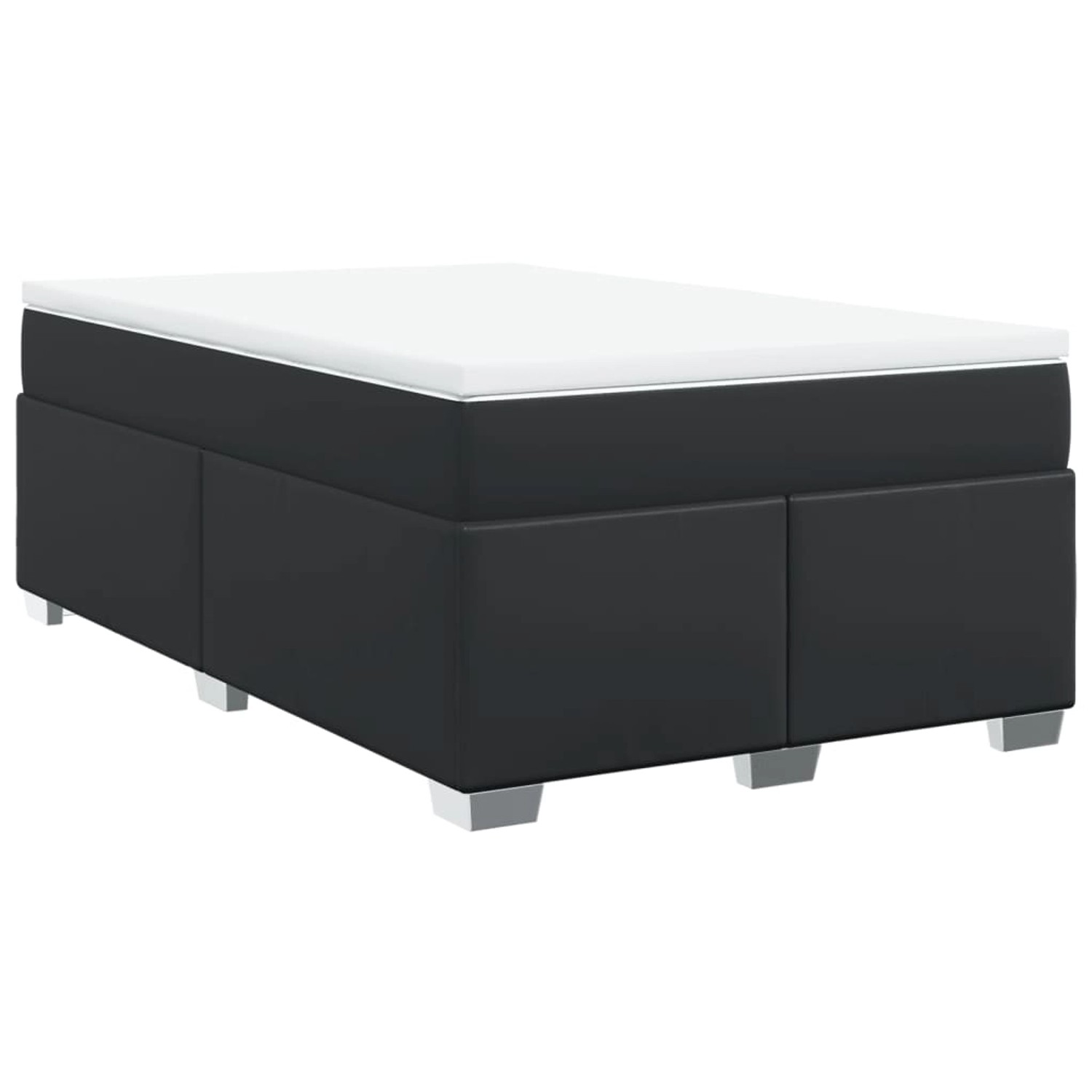 vidaXL Boxspringbett, Boxspringbett mit Matratze Schwarz 120x200 cm Kunstle günstig online kaufen