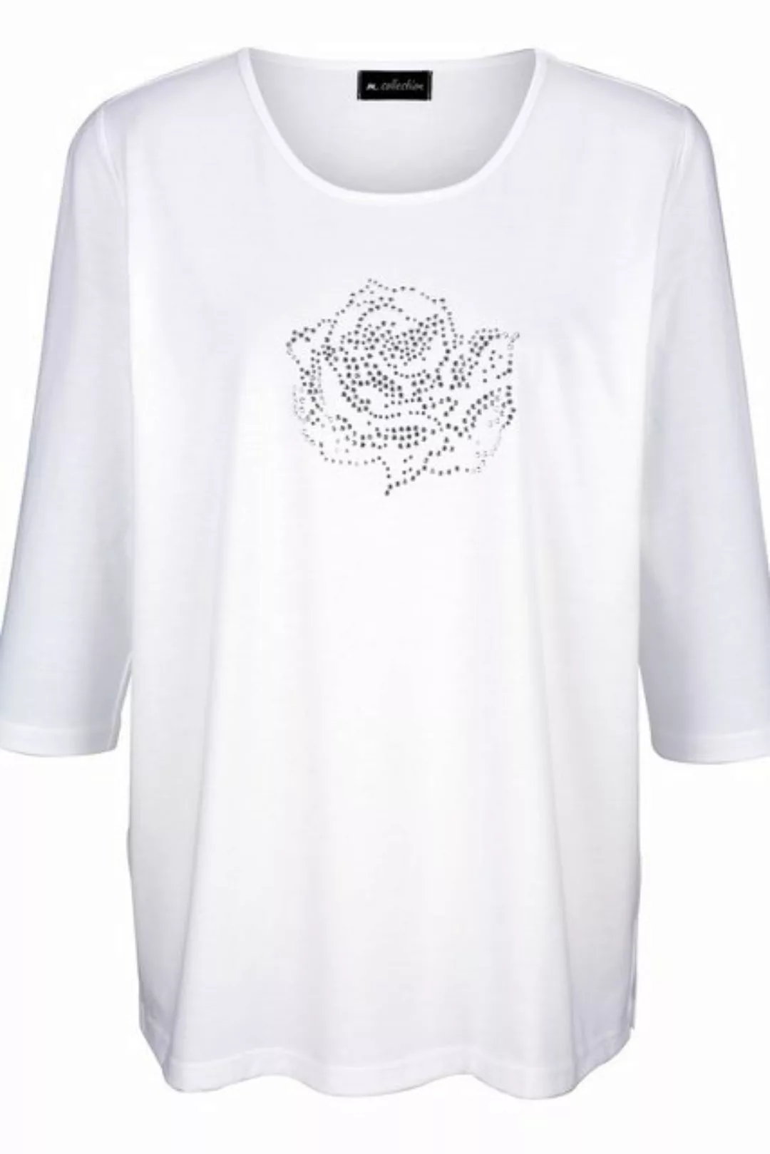 meyermode T-Shirt T-Shirt Rosen-Motiv Rundhals 3/4-Ärmel günstig online kaufen