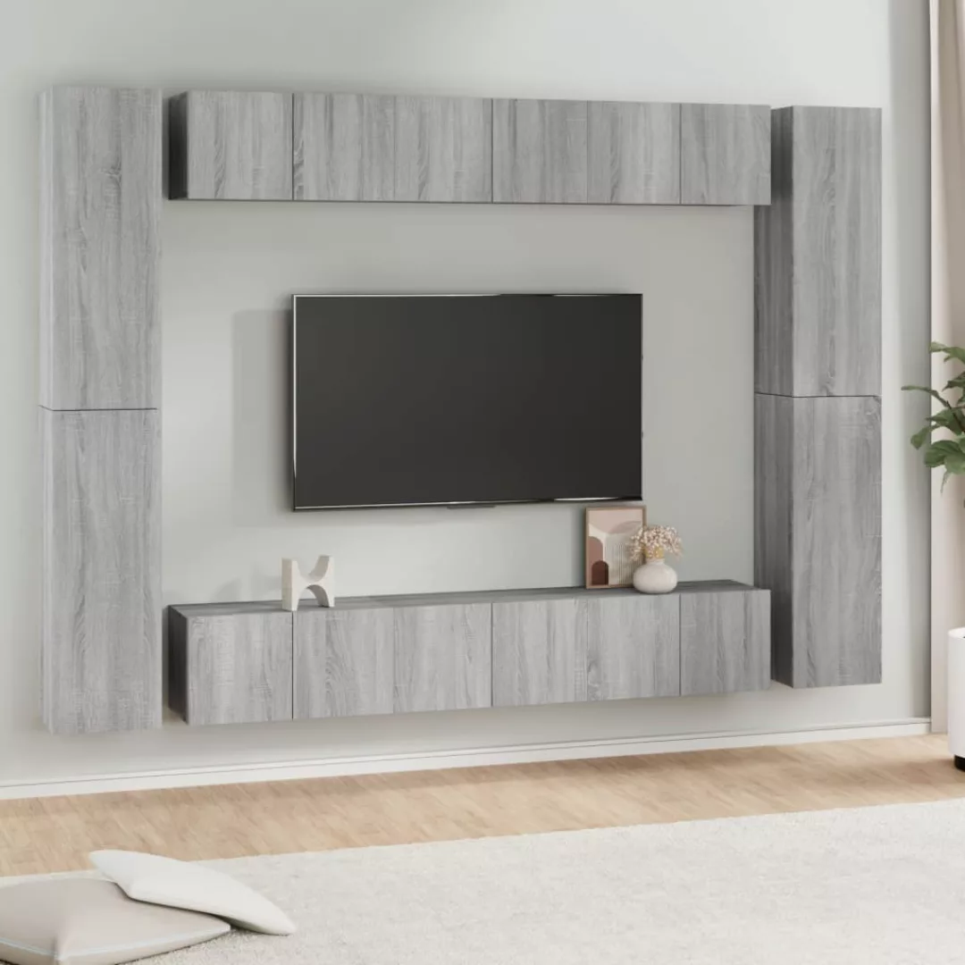 Vidaxl 10-tlg. Tv-schrank-set Grau Sonoma Holzwerkstoff günstig online kaufen
