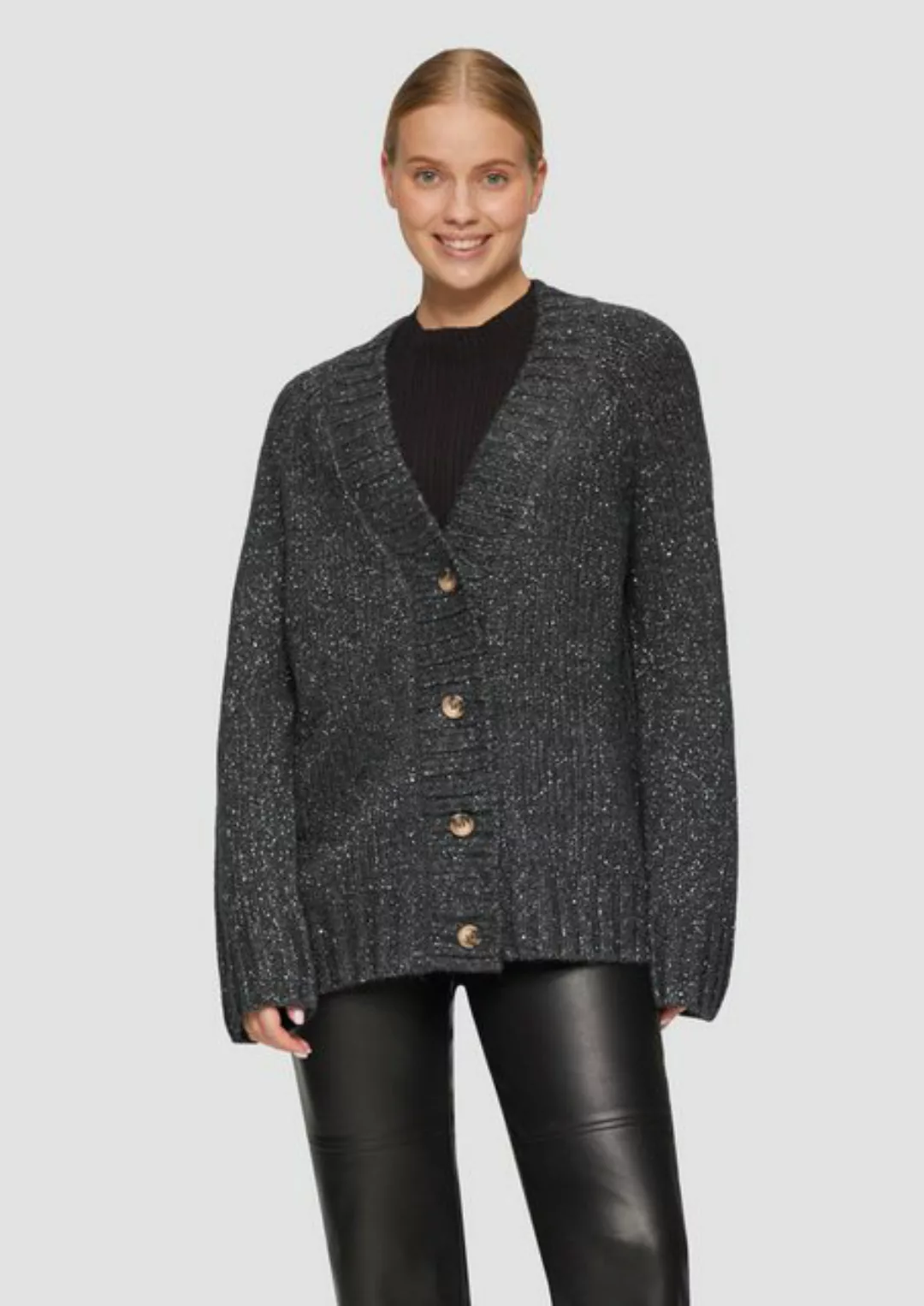 s.Oliver Strickjacke Oversized Cardigan mit Glitzergarn und Pailletten Pail günstig online kaufen