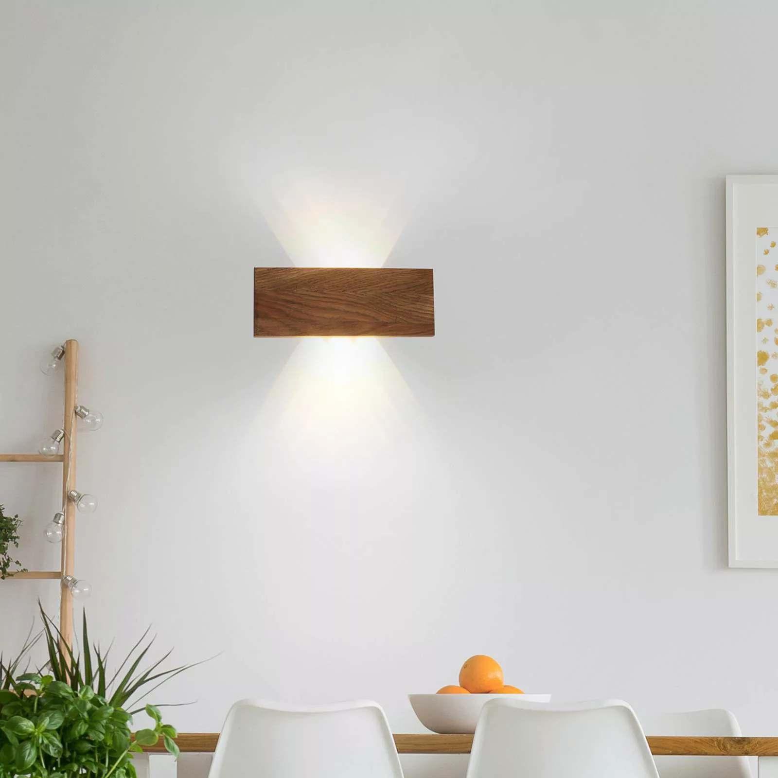 Paul Neuhaus Palma LED-Wandleuchte Holz 32 cm günstig online kaufen