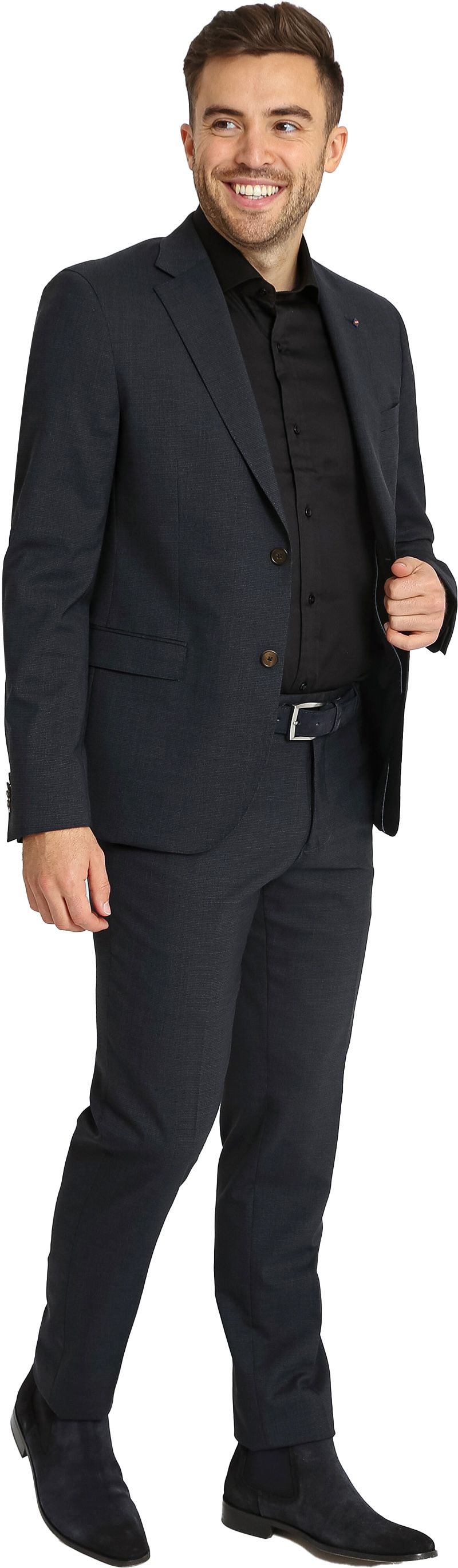 Suitable Strato Pied De Poule Suit Wool Navy - Größe 46 günstig online kaufen