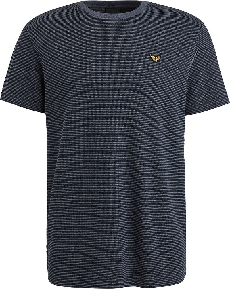 PME Legend T-Shirt Textured Stripe Navy - Größe M günstig online kaufen