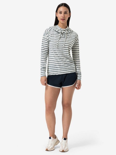 SUPER.NATURAL Hoodie für Damen, Merino, weich FUNNEL STRIPE mit Tunnelzug günstig online kaufen