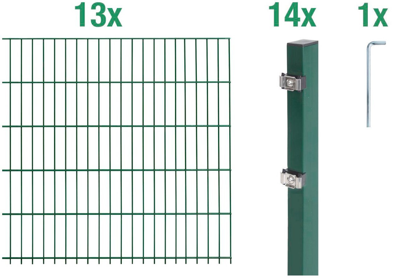 Alberts Doppelstabmattenzaun Grundset, (Set), Höhe: 80-160 günstig online kaufen