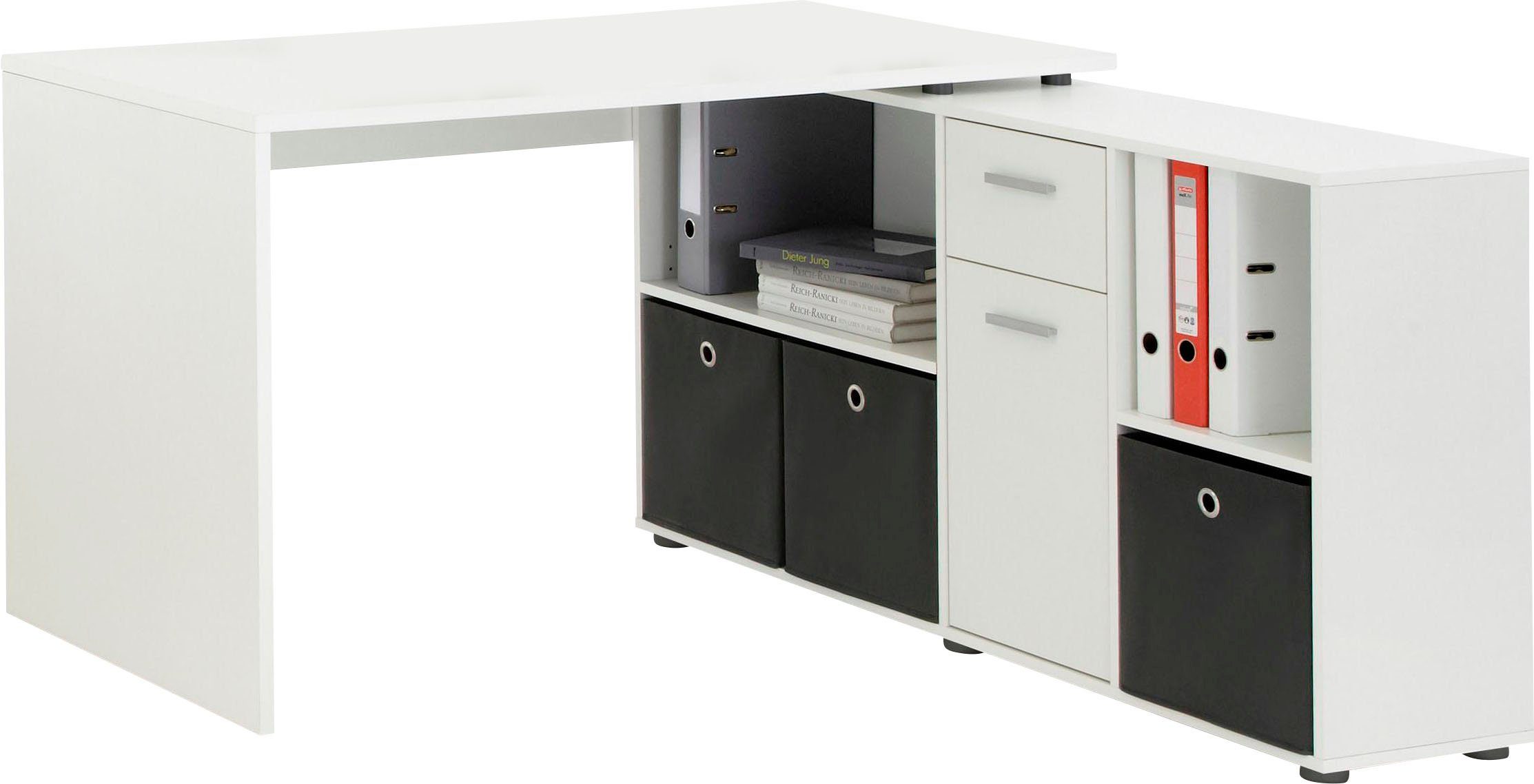 FMD Eckschreibtisch "Lexo", Schreibtisch/Sideboard viel Stauraum, beidseiti günstig online kaufen