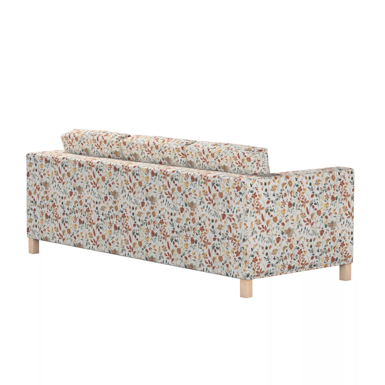 Bezug für Karlanda 3-Sitzer Sofa nicht ausklappbar, kurz, orange-grün, Bezu günstig online kaufen