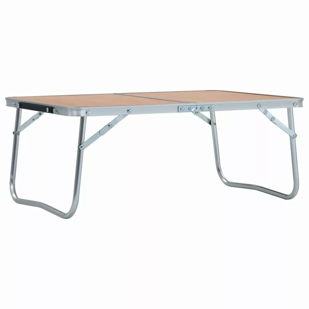 vidaXL Campingstuhl Klappbarer Campingtisch Braun Aluminium günstig online kaufen