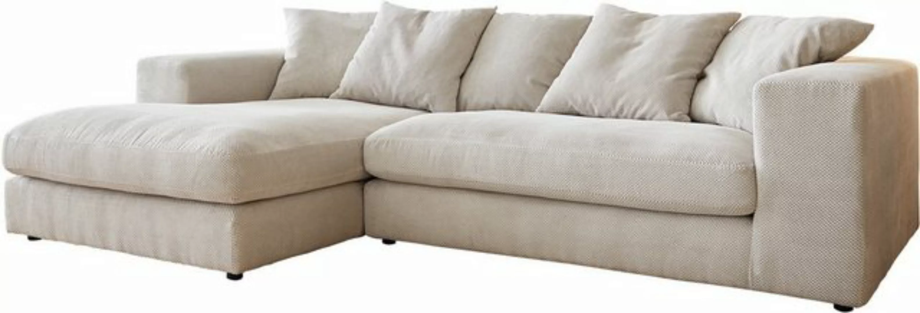 DELIFE Ecksofa Svada, Mikrofaser Beige 285x175 cm Recamiere links günstig online kaufen