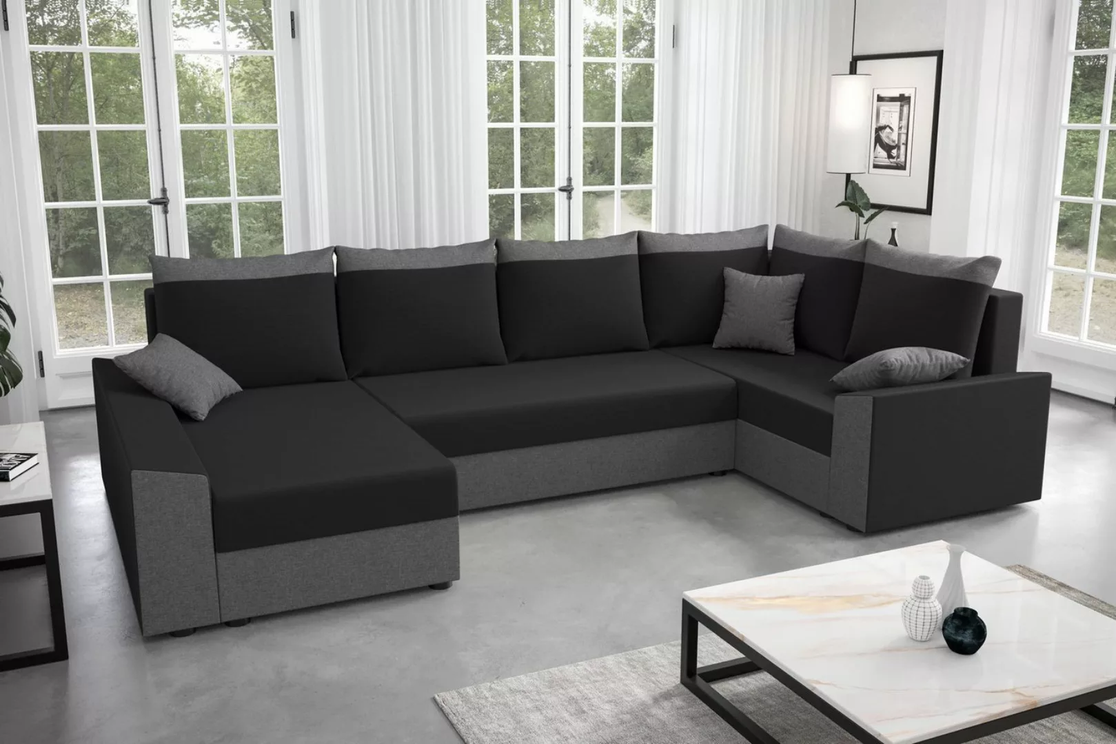 ALTDECOR Wohnlandschaft PAULI-LONG, Couch mit Schlaffunktion, Wohnzimmer - günstig online kaufen