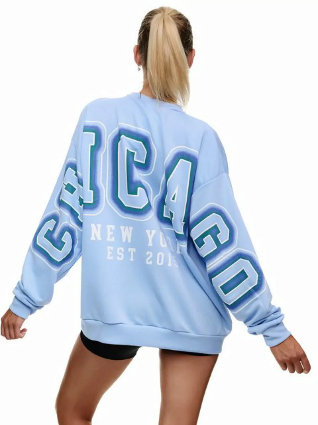 Worldclassca Sweatshirt Worldclassca Oversized Sweatshirt CHICAGO Print Lan günstig online kaufen