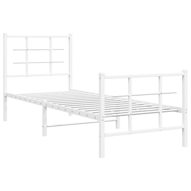 vidaXL Bett Bettgestell mit Kopf- und Fußteil Metall Weiß 80x200 cm günstig online kaufen