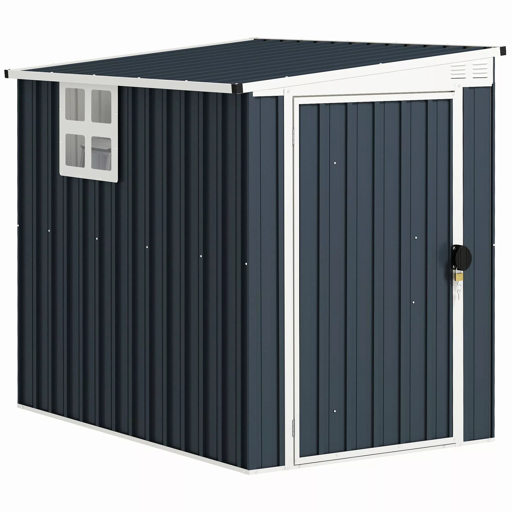 Outsunny Gerätehaus 2,6m², mit Pultdach, Fenster, günstig online kaufen
