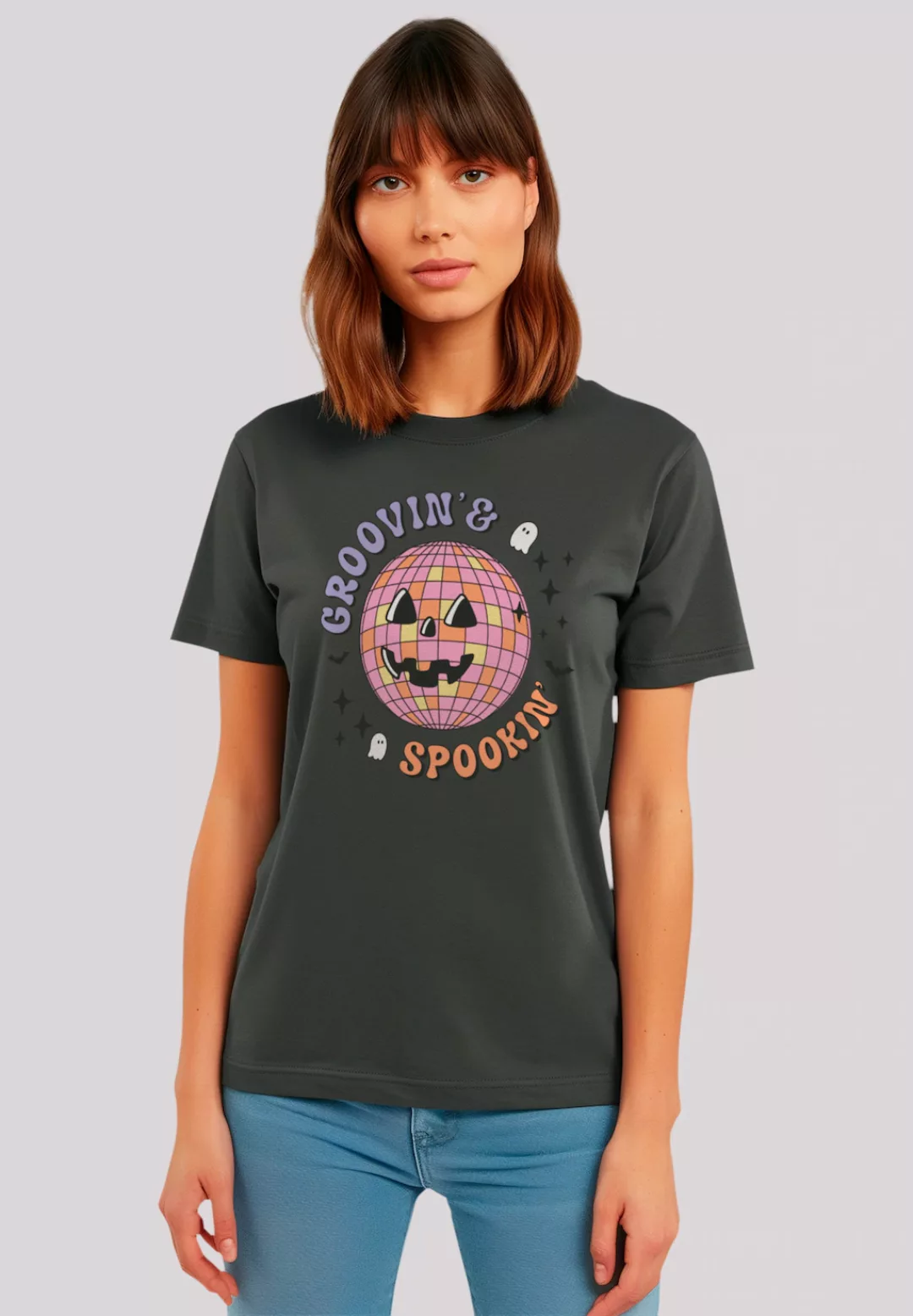 F4NT4STIC T-Shirt "Retro Halloween Groovin and spookin Disco ball", Premium günstig online kaufen