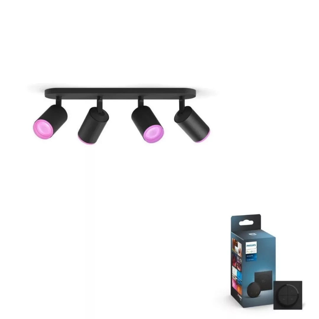 Philips Hue Bluetooth White & Color Ambiance Spot Fugato in Schwarz 4x 5,7W günstig online kaufen