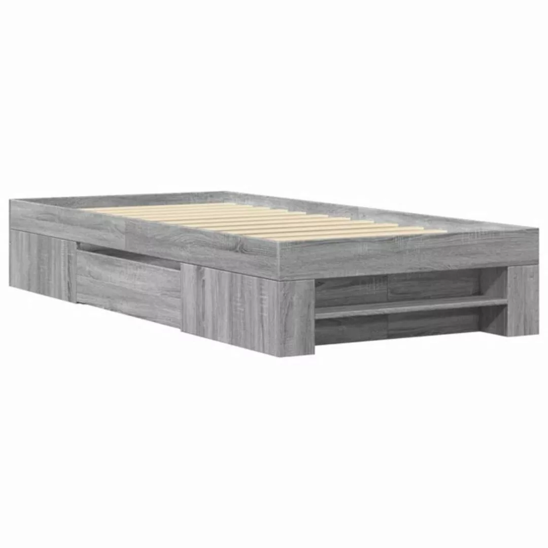 vidaXL Bett Bettgestell Grau Sonoma 75x190 cm Holzwerkstoff günstig online kaufen