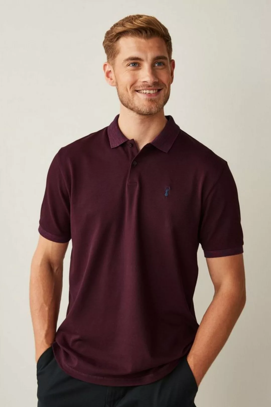 Next Poloshirt Pikee-Poloshirt im Regular Fit mit Kragenstreifen (1-tlg) günstig online kaufen