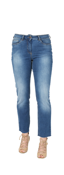 Knöchellange Jeans Mit Fransensaum günstig online kaufen