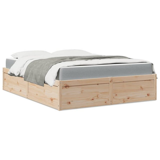 vidaXL Bettgestell Bett mit Matratze 160x200 cm Massivholz Kiefer Bett Bett günstig online kaufen