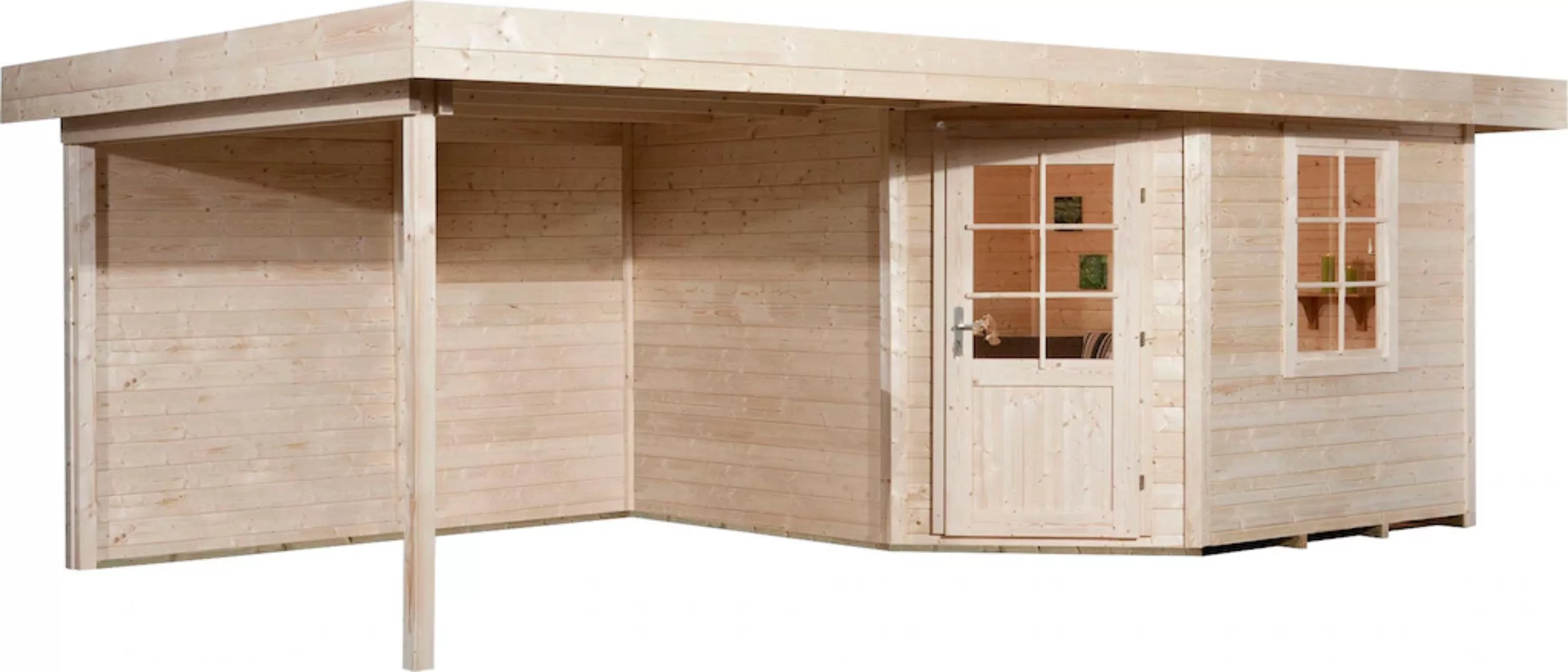 Weka Holz-Gartenhaus Flachdach Unbehandelt 533 cm x 279 cm günstig online kaufen